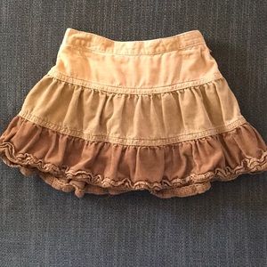 3 for $10 Brown corduroy skirt with ruffles